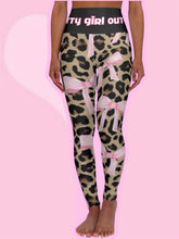 Load image into Gallery viewer, High Waisted Yoga Leggings Bow Cheetah Print (AOP)